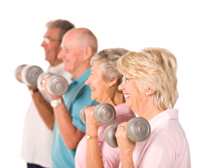 Ældre dyrker fitness